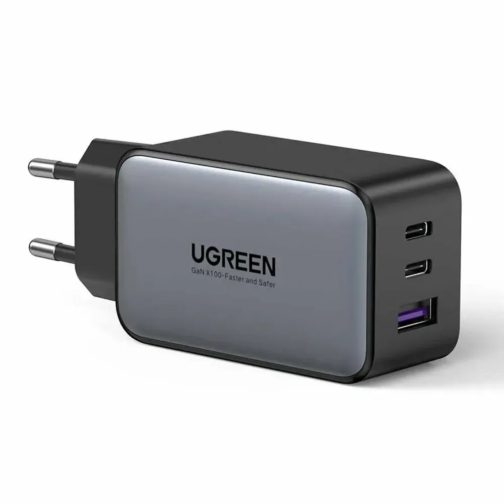 Chargeur UGREEN 10335 Nexode 65W GaN 3 ports gris (1) Chargeur UGREEN 10335 Nexode 65W GaN 3 ports gris compact