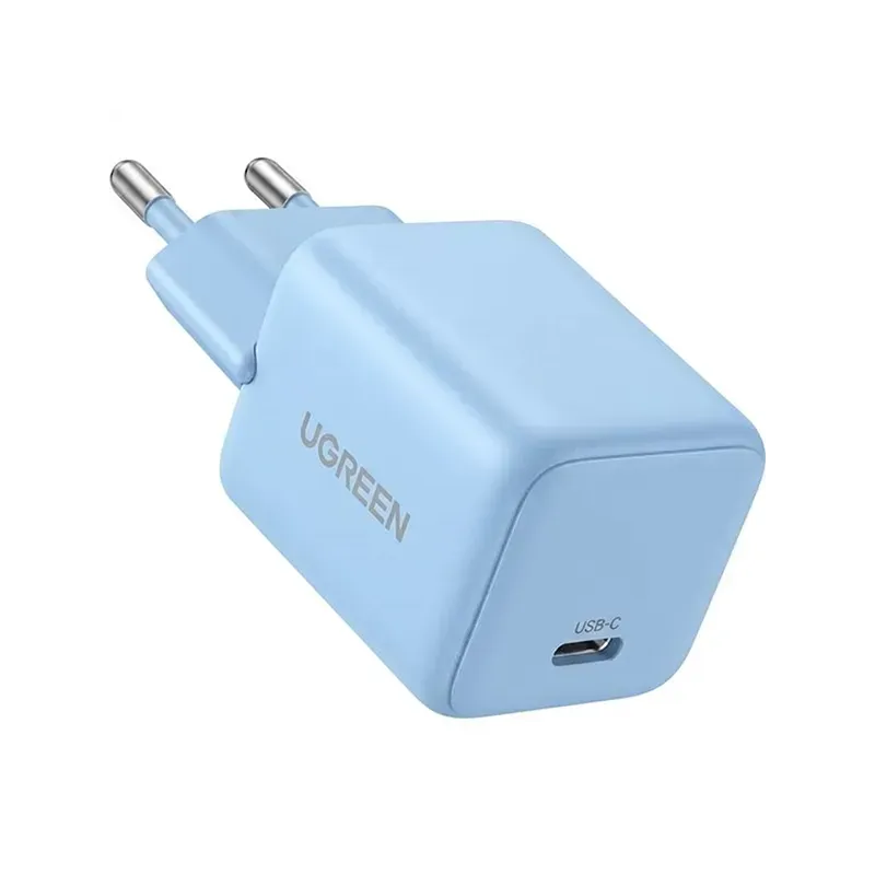 Chargeur UGREEN 65010 X513 USB-C 30 W GaN bleu compact PPS (1) Chargeur UGREEN 65010 X513 USB-C 30 W GaN bleu compact