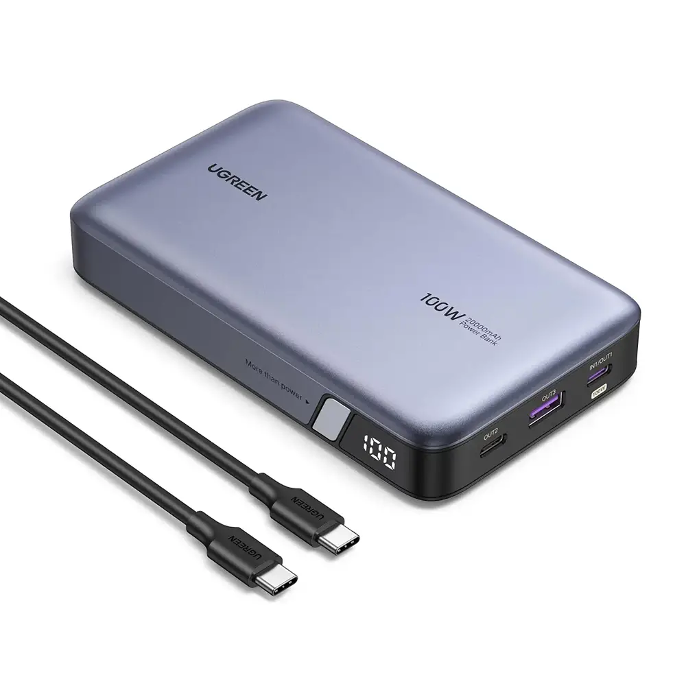 Power bank UGREEN 25188 Nexode 20000 mAh 100W (1) Power bank UGREEN 25188 Nexode 20000 mAh 100W USB-C gris